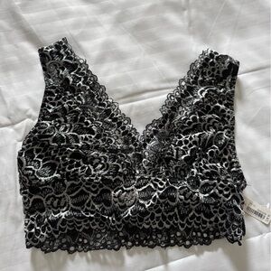 Altar’d State Black and White Lace Bralette